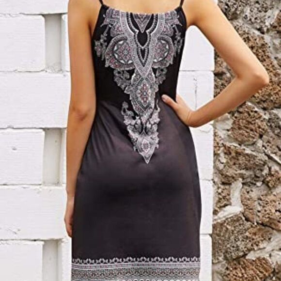 Happy Sailed Women Summer Halter Neck Dress Floral Print Bohemian Beach Dress - Picture 3 of 6